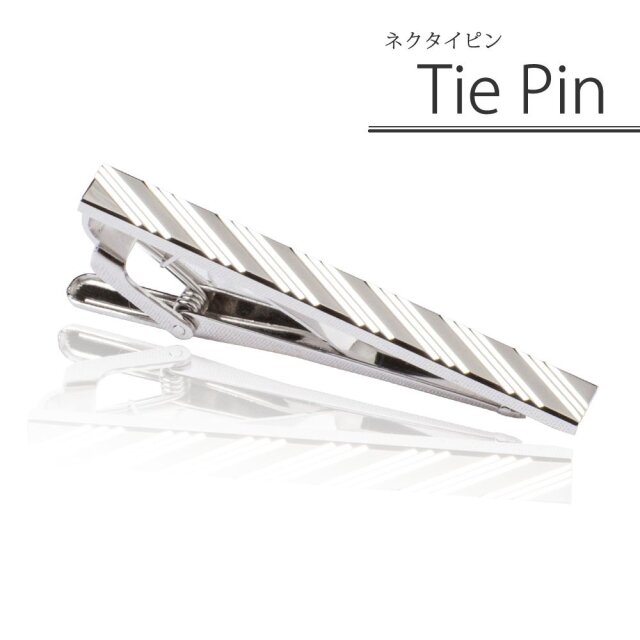 軽井沢シャツ] ネクタイピン シルバー 彫り込みデザイン 横約53mm×縦