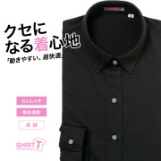 【メール便可】レディース[SHIRT-T] シャツT 吸水速乾 ブラック 無地  ゆったり型 P31SIE228