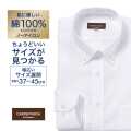 ワイシャツ[CARPENTARIA] ボタンダウン ホワイトヘリンボーン 形態安定 標準型 DAPC18-02
