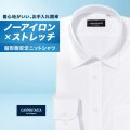 ワイシャツ[CARPENTARIA] ワイドスプレッド ノーアイロン ストレッチ 吸水速乾 ホワイト 無地 形態安定 標準型 DWPC01-02