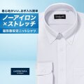 ワイシャツ[CARPENTARIA] ボタンダウン ノーアイロン ストレッチ 吸水速乾 パープル ストライプ 形態安定 標準型 DWPC01-97