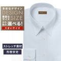ワイシャツ大きいサイズ[軽井沢シャツ] 自由に衿型を選べる ストレッチ素材　サックスツイル 形態安定 受注生産 E10KZR798X