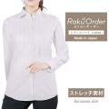 レディース[軽井沢シャツ] 自由に衿型を選べる 純綿 ストレッチ ピンクオックス E30KZAF12