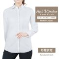 レディース[軽井沢シャツ] 自由に衿型を選べる 透け防止　ホワイト無地 E30KZAF84