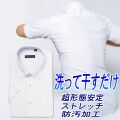半袖ワイシャツ[TECHNOWAVE] ボタンダウン 超形態安定 ストレッチ 別生地 ホワイト無地 形態安定 標準型 P16TWB280