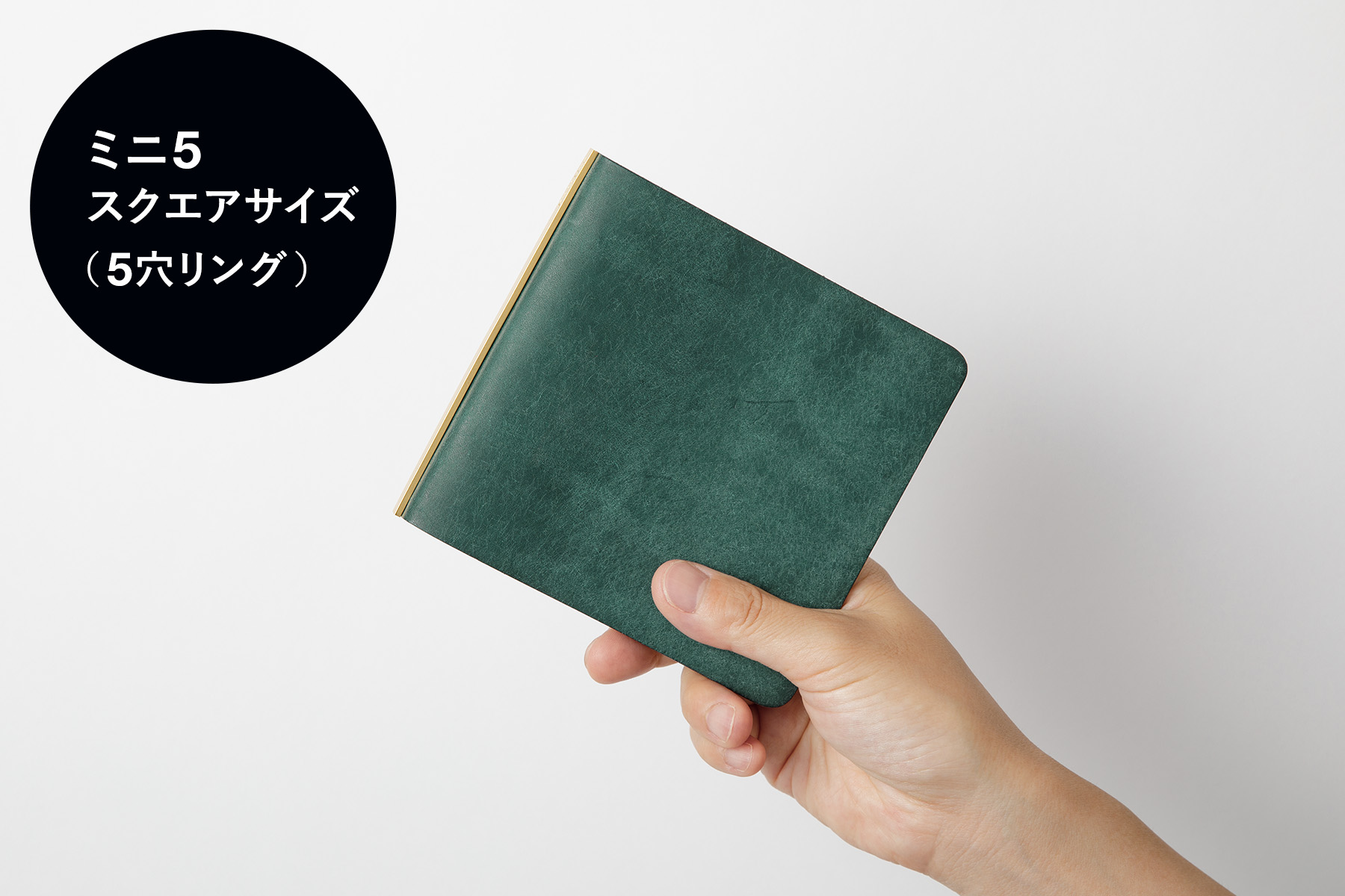 【送料無料】 5001 オンラインショップ限定 5穴リングレザーバインダー プエブロ ミニ5スクエアサイズ（5穴）：グリーン(青緑色)(89992958)