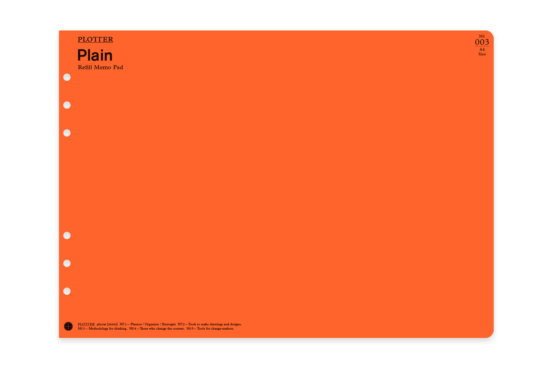 Plotter プロッター 公式通販 003 リフィルメモパッド無地40枚 2冊入 サイズ