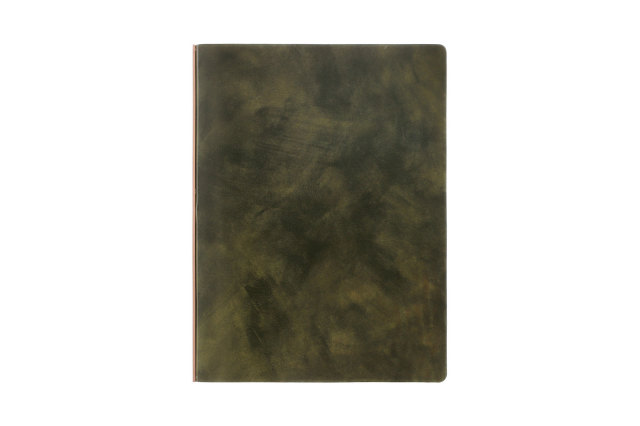 【送料無料】 オンラインショップ限定 ムラ染めコードバン 6穴リングレザーバインダー A5サイズ：グリーン色（89993005）