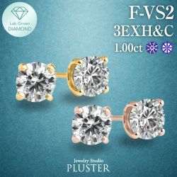ダイヤモンド ピアス 1.0カラット 一粒 18K キャッチ 落ちない 金属アレルギー ダイヤモンドピアス ダイヤピアス ラウンド 一粒ダイヤ 18金ピアス K18 ラボグロウン レディース ジュエリー アクセサリー シンプル ブランド 誕生日プレゼント ギフト