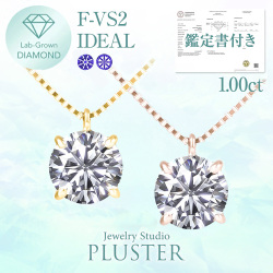 ダイヤモンド ネックレス 1カラット 1.0ct 鑑定書付き 一粒 プラチナ ダイヤモンドネックレス ダイヤネックレス ラウンド 一粒ダイヤ K18ネックレス 18金 ラボグロウン レディース ジュエリー アクセサリー シンプル ブランド 誕生日 プレゼント ギフト