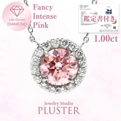 ピンク ダイヤモンド ネックレス 1カラット プラチナ ピンクダイヤモンド ダイヤ 一粒 ラボグロウン ダイヤモンドネックレス ダイヤネックレス ラボグロウンダイヤモンド プラチナネックレス レディース ジュエリー アクセサリー シンプル ブランド 誕生日 プレゼント 女性