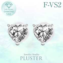 LabGrownDiamondハートシェイプダイヤモンド一粒ピアス1.0ctダイヤプラチナPT900PT850ラボグロウンアクセサリー誕生日プレゼントギフト