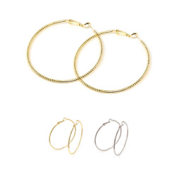 金属アレルギー アレルギーフリー フープ ピアス レディース 18金 K18 ゴールド 大きい フープピアス 母の日