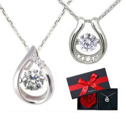 ダンシングストーンネックレス ジルコニア クロスフォー 正規 プレゼント 日比谷花壇 お花 限定ケース付