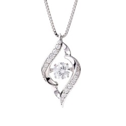 ダンシングストーンネックレス キュービックジルコニア H&C ハート＆キューピッド ジルコニア ネックレス レディース ペンダント クロスフォー エレガント ギフト 母の日