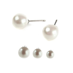 ピアス ノンホールピアス 金属アレルギー チタンピアス チタン パール 樹脂クリップ 6mm 8mm 10mm 母の日