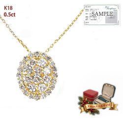 ダイヤモンド ネックレス レディース 0.5ct K18 取巻き ダイヤネックレス 鑑別書 ダイヤモンドネックレス 大人 上品 シンプル おしゃれ 普段使い フォーマル 記念日 結婚記念日 女性 妻 彼女 母 人気 誕生日 クリスマス プレゼント ギフト