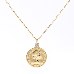 ネックレス コインネックレス コイン 18K K18 18金 金 ゴールドネックレス メダル ダイヤモンド ダイヤ YG ゴールド レディース 華奢 おしゃれ トレンド 人気 硬貨 金属アレルギー ジュエリー アクセサリー メンズ シンプル 誕生日 プレゼント ギフト
