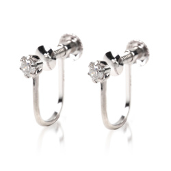ダイヤモンド イヤリング ダイヤ 一粒 total0.1ct