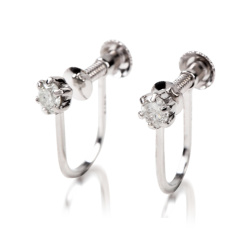 ダイヤモンド イヤリング ダイヤ 一粒 0.15ct プレゼント