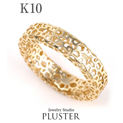 指輪レディースゴールドリング十字地金金属アレルギー七宝k1010金イエローゴールドシンプルギフト