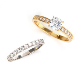 キュービックジルコニア H&C ハート＆キューピッド ジルコニア リング 指輪 レディース エタニティ 一粒 選べる