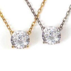 キュービックジルコニア ネックレス H&C ハート＆キューピッド ジルコニア ペンダント レディース シンプル 一粒 0.5カラット