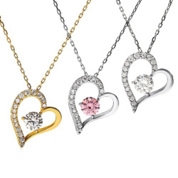 オープンハート ネックレス キュービックジルコニア H&C ハート＆キューピッド ジルコニア ハートネックレス ペンダント レディース ギフト