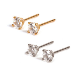 キュービックジルコニア H&C ハート＆キューピッド ジルコニア ピアス レディース 一粒 4mm スタッド 母の日