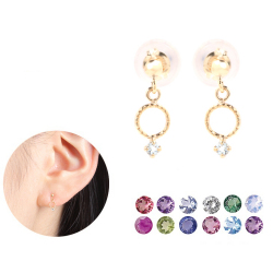 ピアス レディース 金属アレルギー 3月 誕生石 アクアマリン 天然石 カラーストーン ダイヤモンド エメラルド ムーンストーン ルビー ペリドット カラーストーン バースデー 一粒 k10 ゴールド ダブルロックキャッチ 華奢 誕生日 プレゼント ホワイトデー