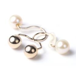 イヤリング ゴールド 10金 リバーシブル　アレルギー ホワイトデー