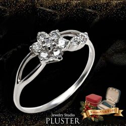 ダイヤモンド リング 指輪 レディース 0.3ct プラチナ PT900 ダイヤモンドリング ダイヤリング プラチナリング フラワーモチーフ 花 鑑別書 10周年 大人 上品 シンプル おしゃれ 普段使い 記念日 誕生日 クリスマス プレゼント ギフト