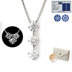 ダイヤモンド ネックレス レディース スリーストーン プラチナ ダイヤネックレス PT900 トリロジー 0.3ct ギフト 喜ぶ