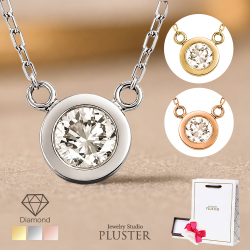 ダイヤモンド ネックレス レディース 一粒 K10 ダイヤネックレス 10金 0.08ct フクリン 喜ぶ