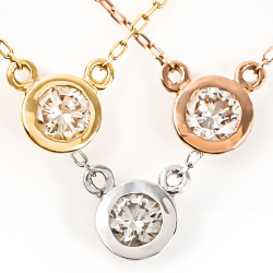 ダイヤモンド ネックレス レディース 一粒 K10 ダイヤネックレス 10金 0.08ct フクリン 喜ぶ