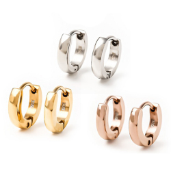 ピアス フープ ワンタッチ リング 重ねづけ 小さめ 金属アレルギー フープピアス 中折れ シンプル ステンレス サージカルステンレス 医療用 イエロー ホワイト ピンク ゴールド 両耳 ジュエリー アクセサリー リングピアス 大人 小さい 小ぶり