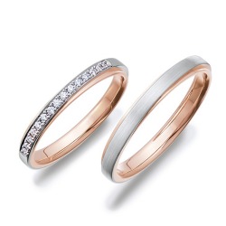 結婚指輪 プラチナ K18 ペア リング 指輪 マリッジリング マリッジ ペアリング ダイヤモンド レディース メンズ セット アクセサリー PT950 K18PG ピンクゴールド ブランド プチマリエ シンプル 記念日 ギフト 誕生日プレゼント