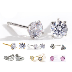 キュービックジルコニア H&C ハート＆キューピッド ジルコニア ピアス レディース ジルコニア 一粒 スタッド