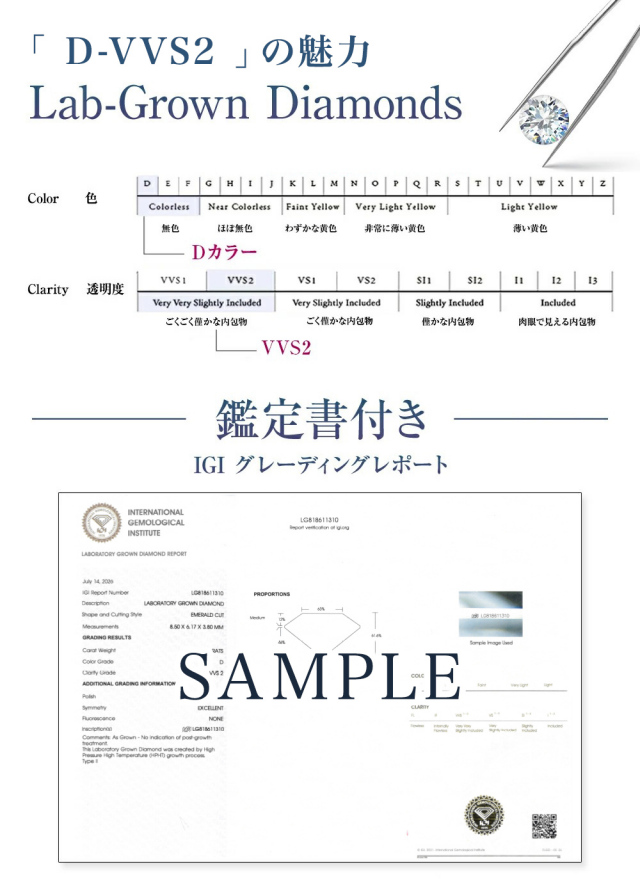 ダイヤモンド ネックレス 1.0カラット 1.0ct D-VVS2-IC IGI 鑑定書付き