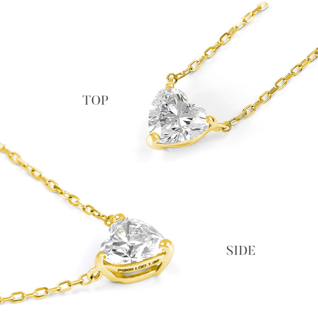 ダイヤモンド ネックレス 0.50ct K18 18K 18金 ハート 一粒