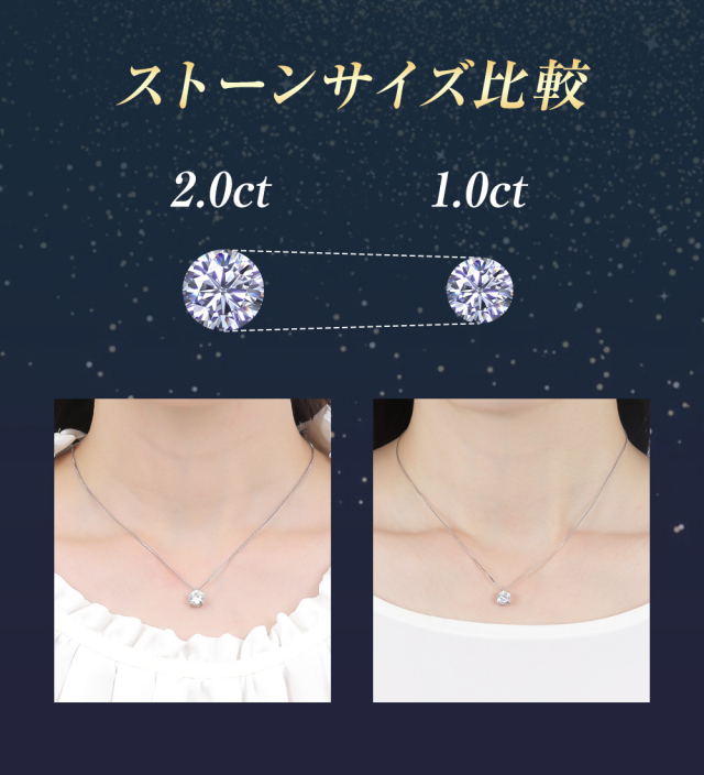 ダイヤモンド ネックレス 2カラット 2.0ct 鑑定書付き 一粒 プラチナ  