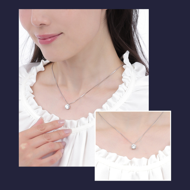 ダイヤモンド ネックレス 2カラット 2.0ct 鑑定書付き 一粒 プラチナ  