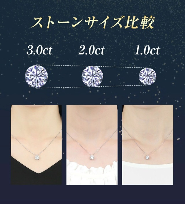 ダイヤモンド ネックレス 3カラット 3.0ct F-VS2-IC IGI 鑑定書付き 一