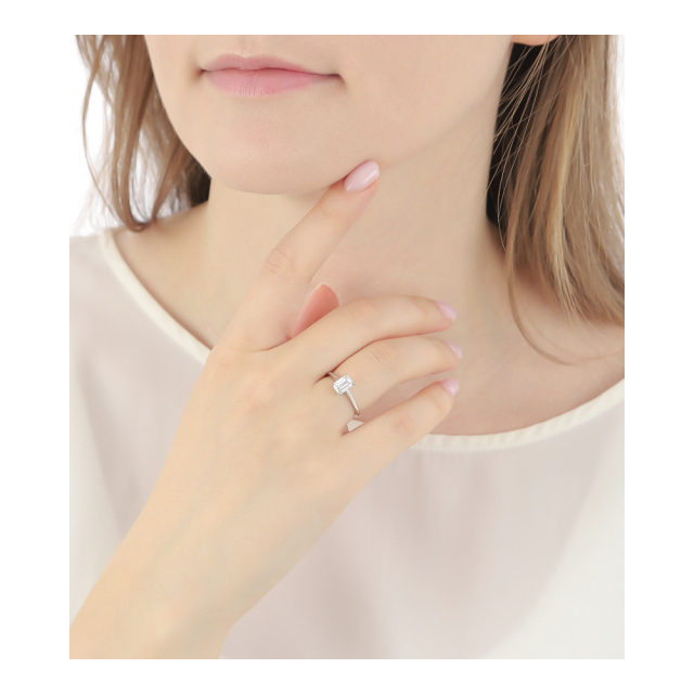 新商品 ダイヤモンド リング 指輪 一粒 ダイヤモンドリング ダイヤリング 1.0ct エメラルド 角 プラチナ PT900 ラボグロウン ホワイト ジュエリー アクセサリー シンプル ブランド 誕生日 プレゼント 女性 ギフト 母の日 ラボグロウンダイヤモンド