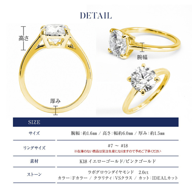 ダイヤモンド リング 指輪 2カラット 2.0ct 鑑定書 一粒 ダイヤモンド