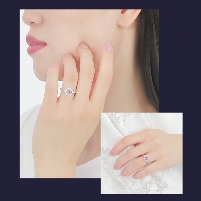 ピンク ダイヤモンド リング 指輪 0.50ct プラチナ ピンクダイヤモンド