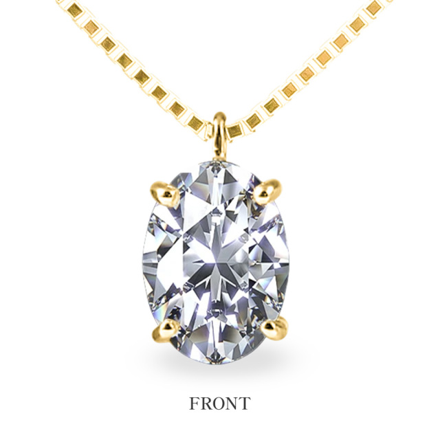 ダイヤモンド ネックレス 1.0カラット 1.0ct F-VS2 オーバル 18金