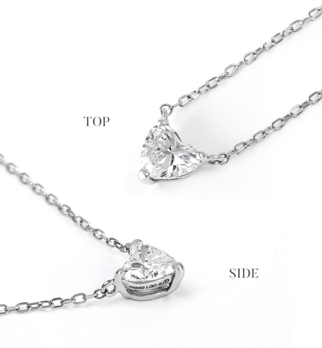 ダイヤモンド ネックレス 0.50ct プラチナ ハート 一粒 ダイヤモンド  