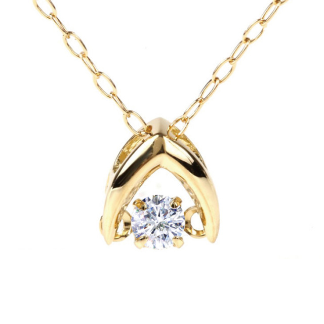 ダンシングストーン ネックレス PLUSTER K10 ダイヤモンド クロス  