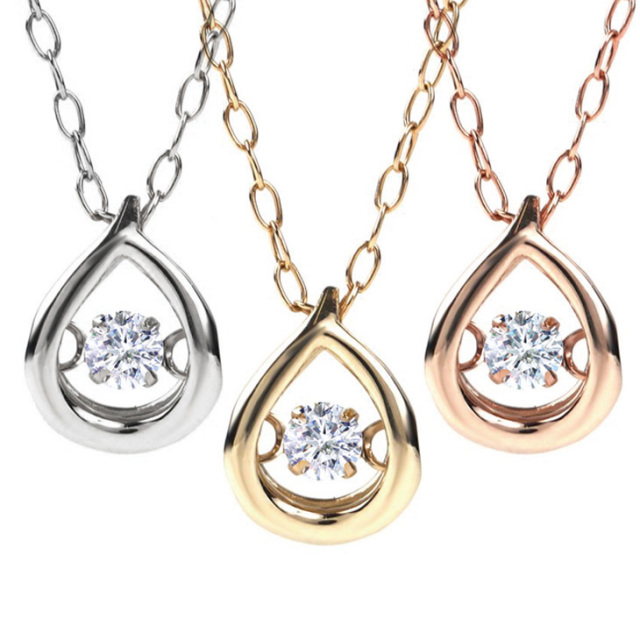 ダンシングストーン ネックレス PLUSTER K10 ティアドロップ